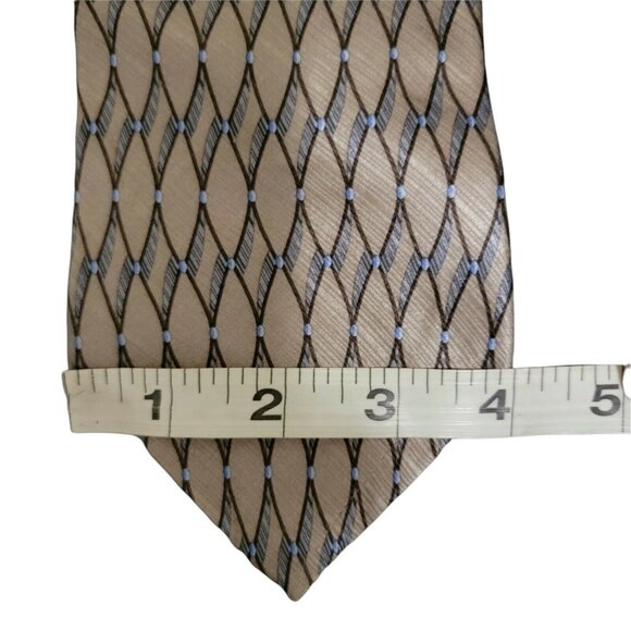 Dockers Khakis Silk Tie Brown Geometric Triangles Mens Necktie Made In USA - Picture 4 of 4